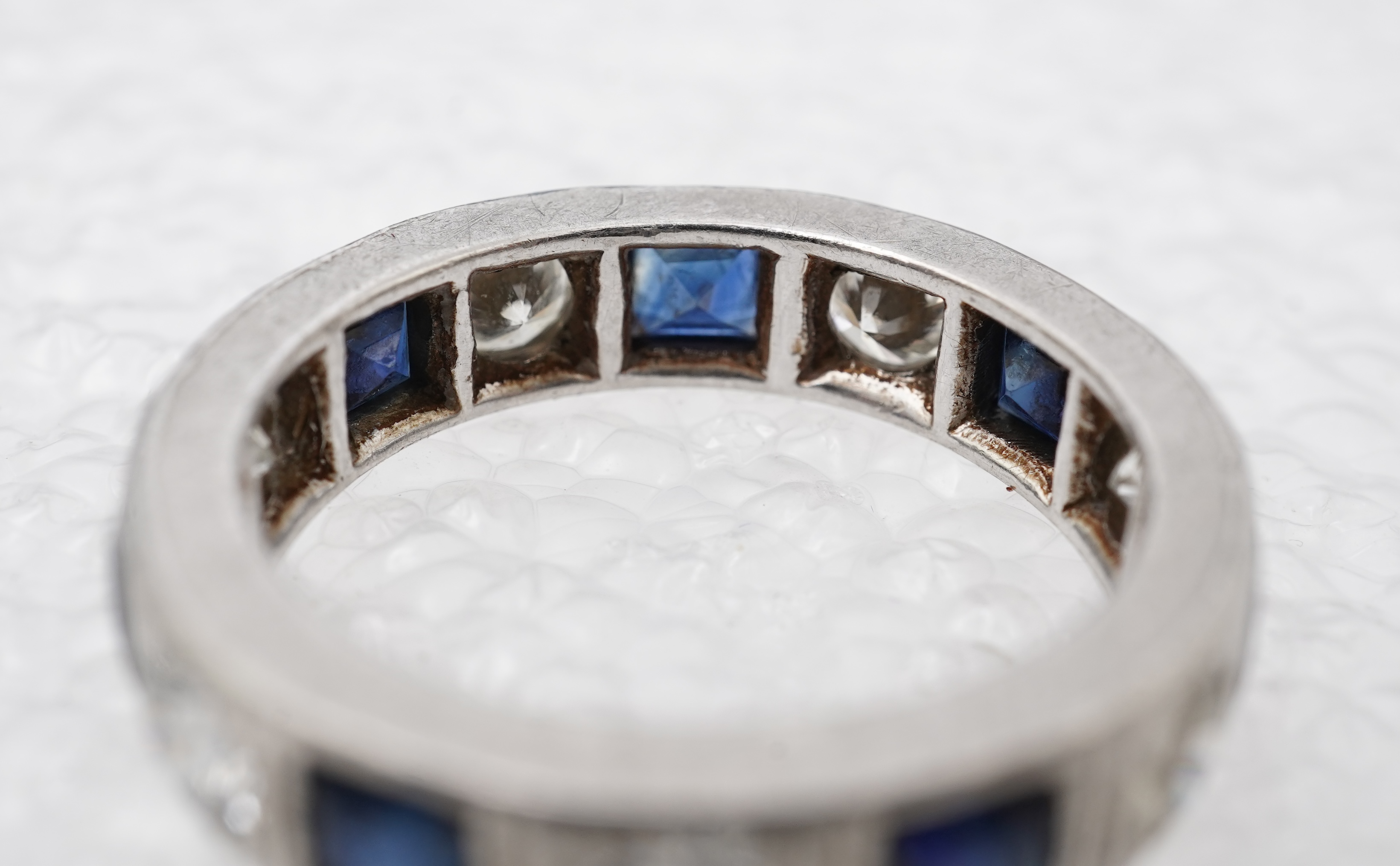 A sapphire and diamond eternity ring